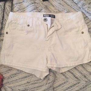 Levi’s shorty short white jean shorts